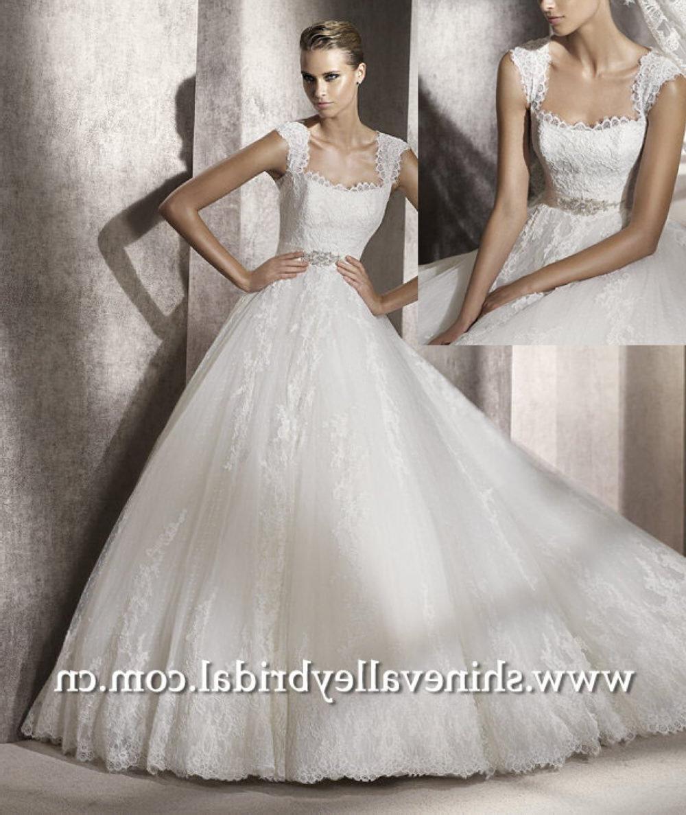 PV347 Short Sleeves Puffy Tulle with Beaded Lace Designers Wedding Dress