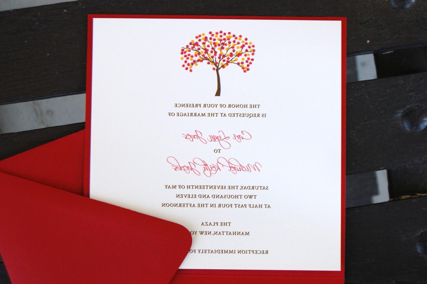 Wedding Invitations - Fall Foliage Sample Wedding Invitation Sample