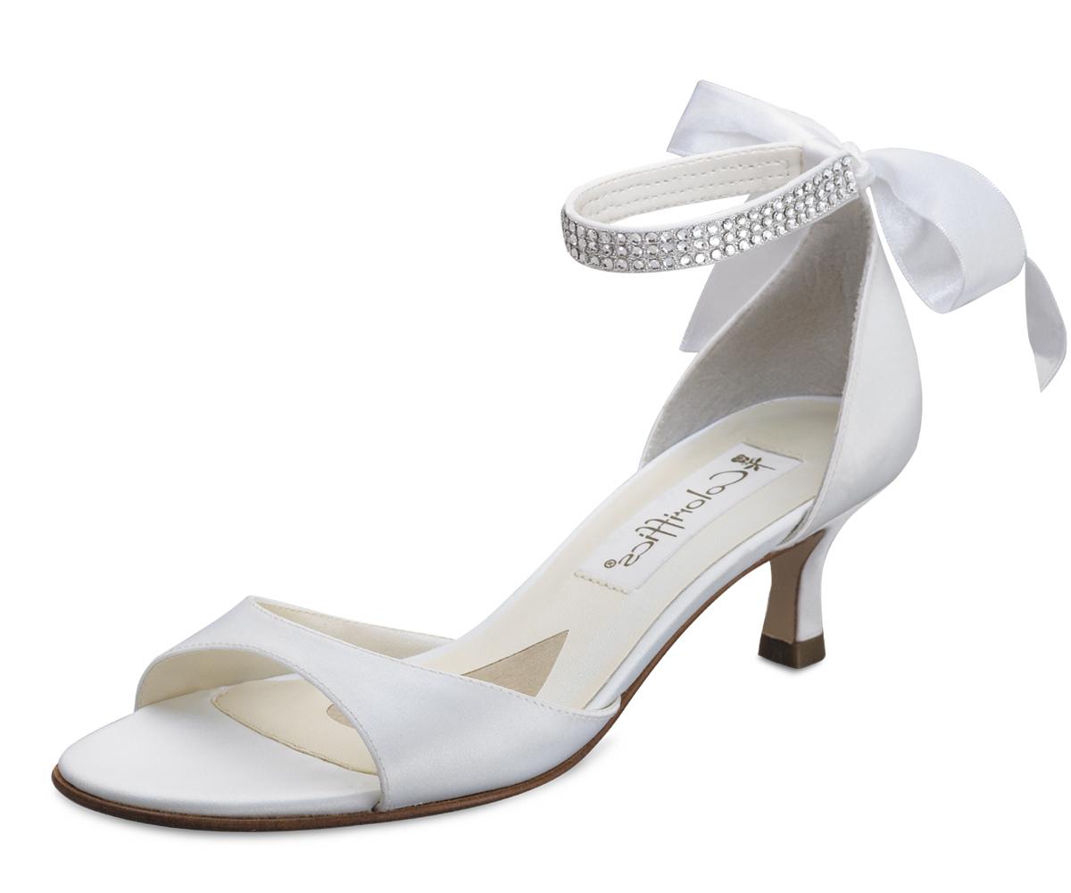 Sweet White Wedge Bridal Shoes