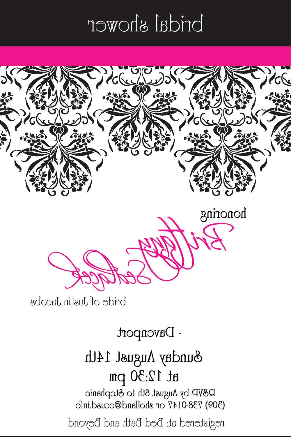 Elegant Damasked Wedding Shower Bridal Shower Invitation Wedding Invitation