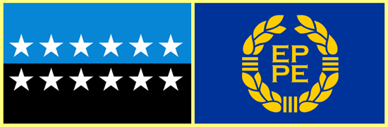 Bandera CECA + Bandera Primera Parlamento Europeo