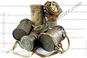 German Leather Gas Masks model 1917 with Cans