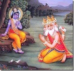 [Brahma praying to Krishna]