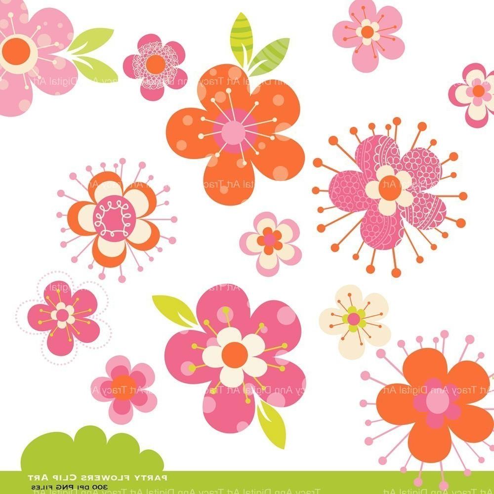 Flower clipart Pink and Orange