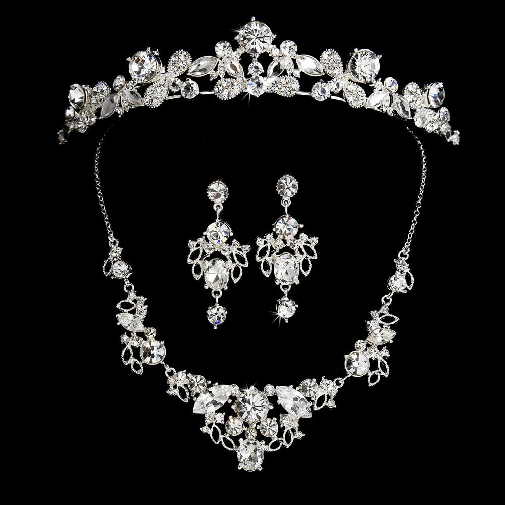 Silver Crystal Tiara Set - Tiara Sets - All Tiaras - Headpieces - Bridal