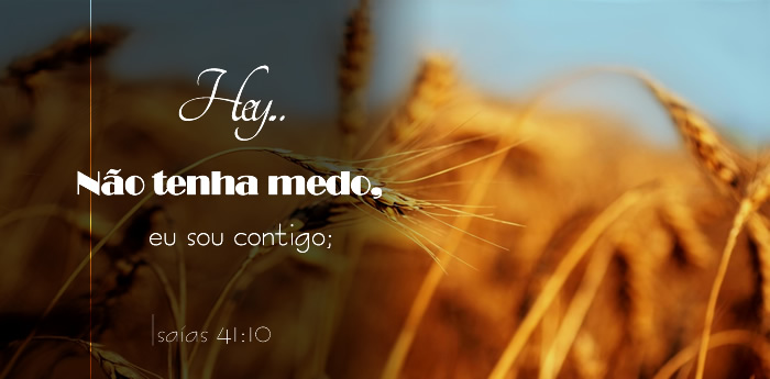 Isaías 41:10 Não tenha medo, pois estou com você; não desanime