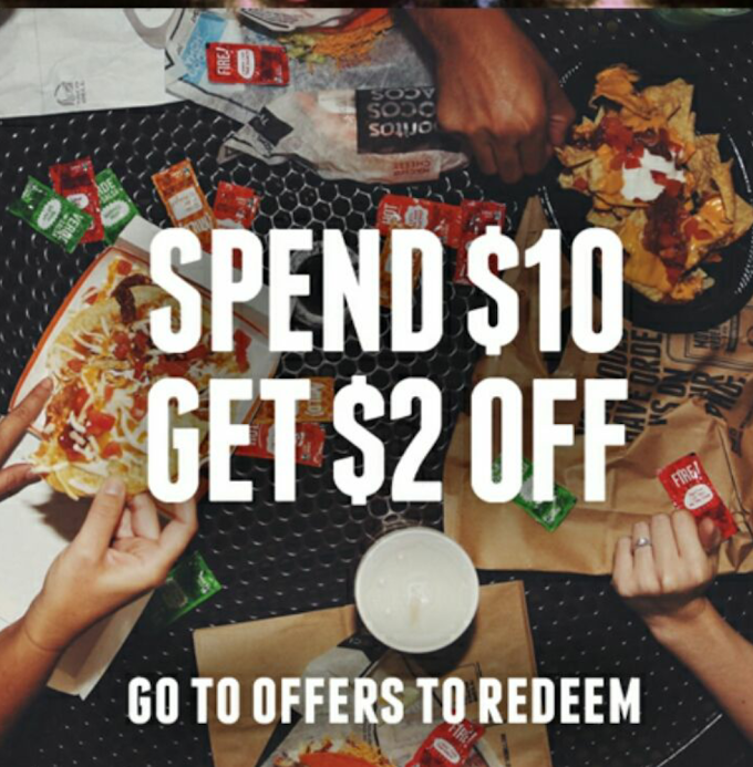 #TacoBell $2 off a $10 purchase!