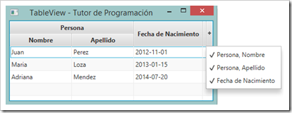 javafx tableview control