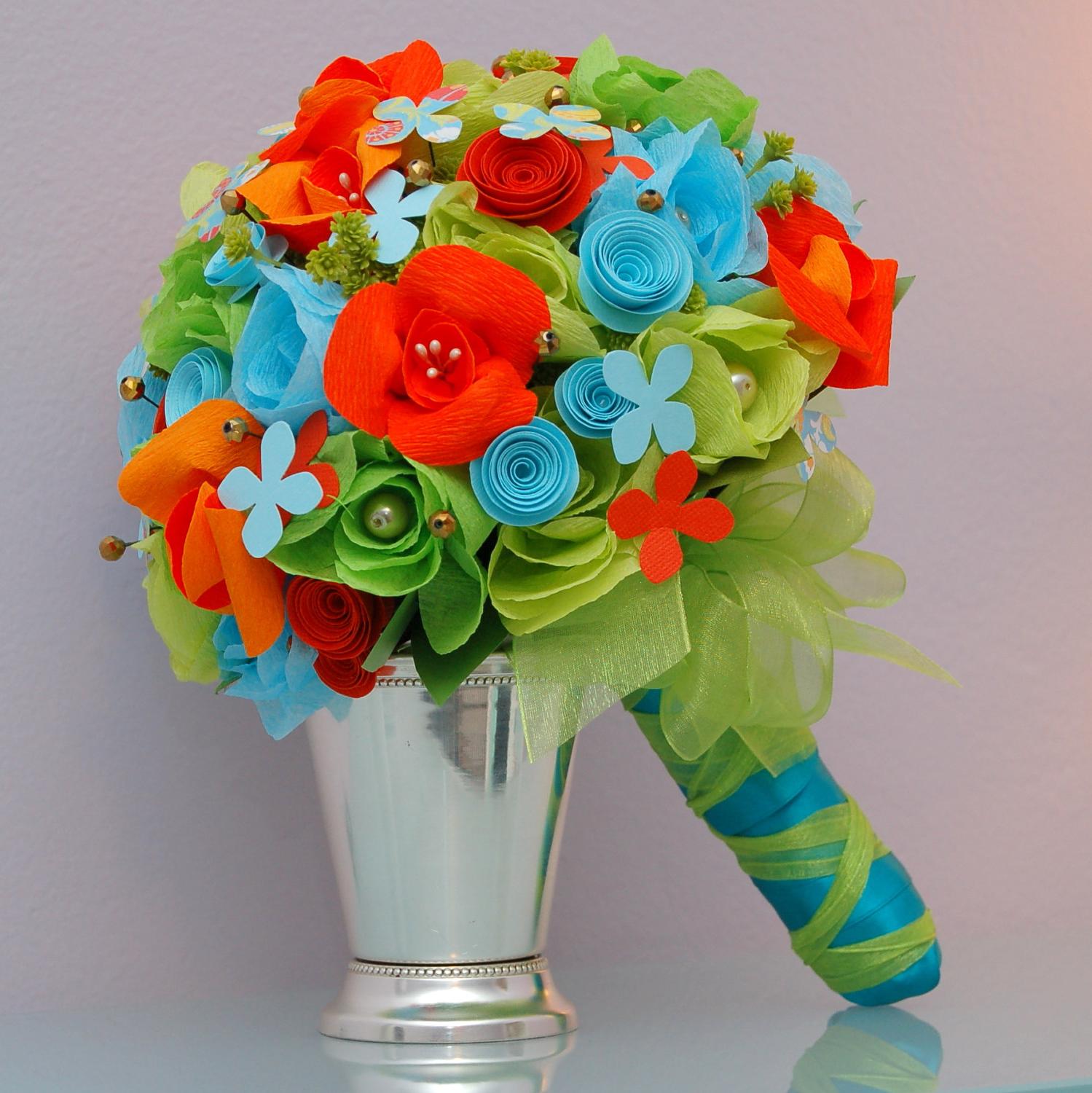 Paper Flower Wedding Bouquets