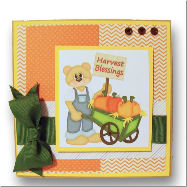 Bear w pumpkin cart Digital Stamp Card