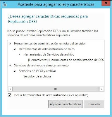 Instalar rol Replicación DFS y Espacio de nombre DFS en servidor con Winsdows Server 2012 R2