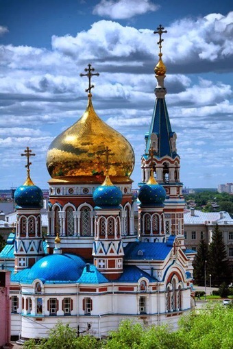 The Dormition Cathedral in Omsk is one of the largest churches in Siberia.