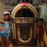 Hannah and Bryan by a jukebox in the Country Music Hall of Fame in Nashville TN 09042011