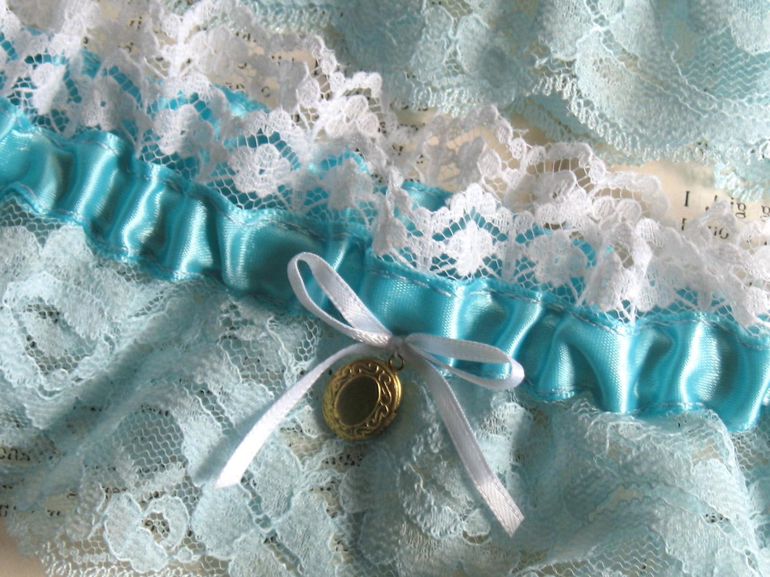 TIFFANY Blue Bridal Garter Set