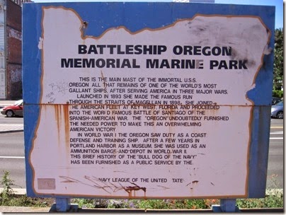 IMG_3392 Battleship Oregon Memorial Marine Park Sign in Tom McCall Waterfront Park in Portland, Oregon on September 7, 2008