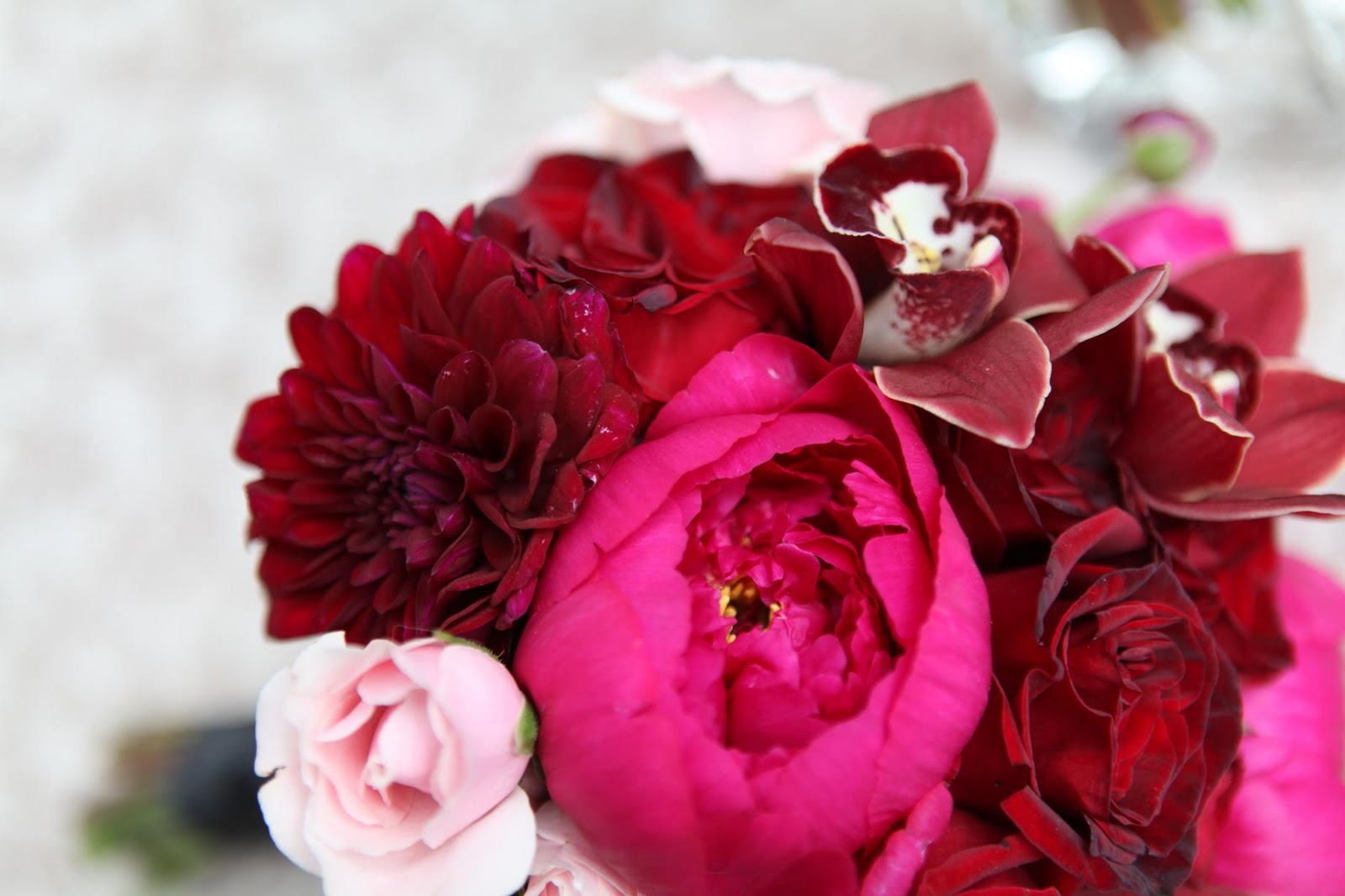 red wedding bouquet