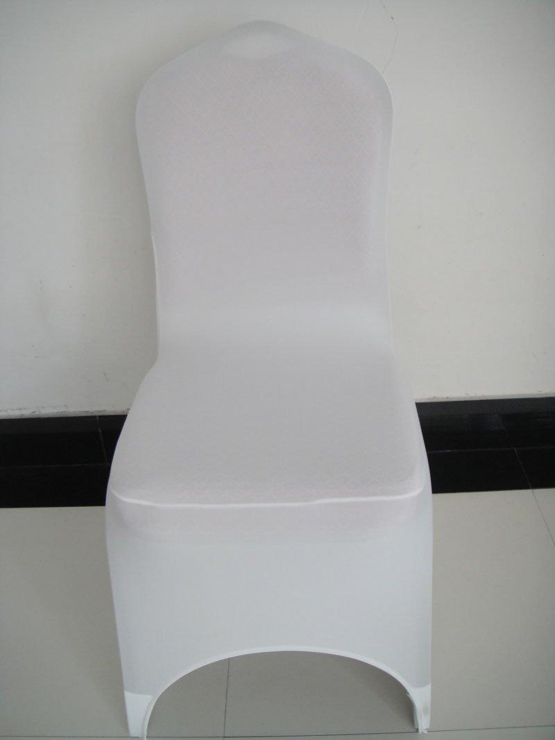 Wholesale White spandex banquet chair cover with an arch on feet for wedding