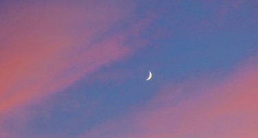 Sunset with moon