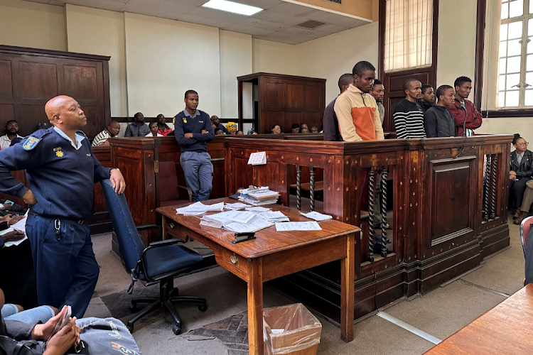 Suspects in the dock during a court appearance in the Johannesburg magistrate's court in connection with an 18-year-old Wits student who was allegedly kidnapped after engaging with someone on the Grindr app earlier this year.