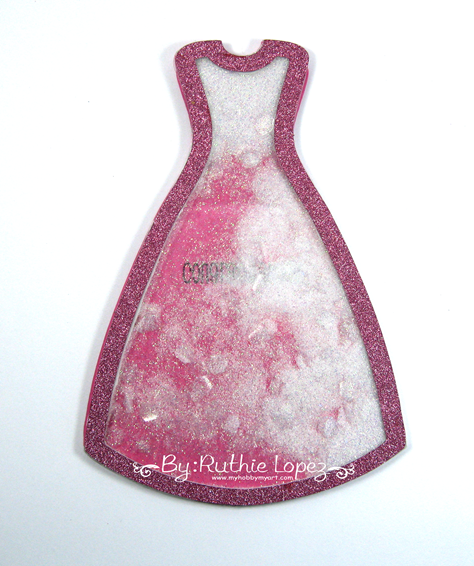 Dress shaker card - The Cutting Cafe - Ruthie Lopez - Latinas Arts and Crafts