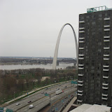 The view of the St Louis Arch outside of our hotel room window 03192011c