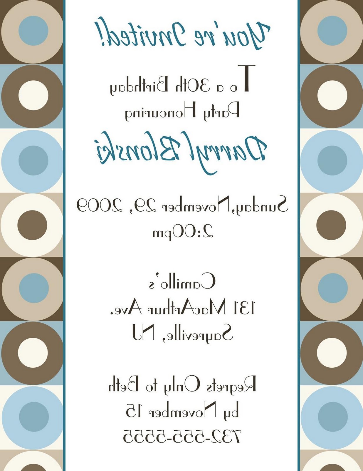 This one would make a cute invitation for a bridal shower, baby shower,