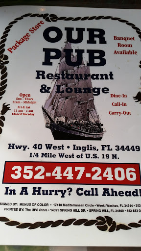 Restaurant «Our Pub», reviews and photos, 253 Hwy 40 W, Inglis, FL 34449, USA