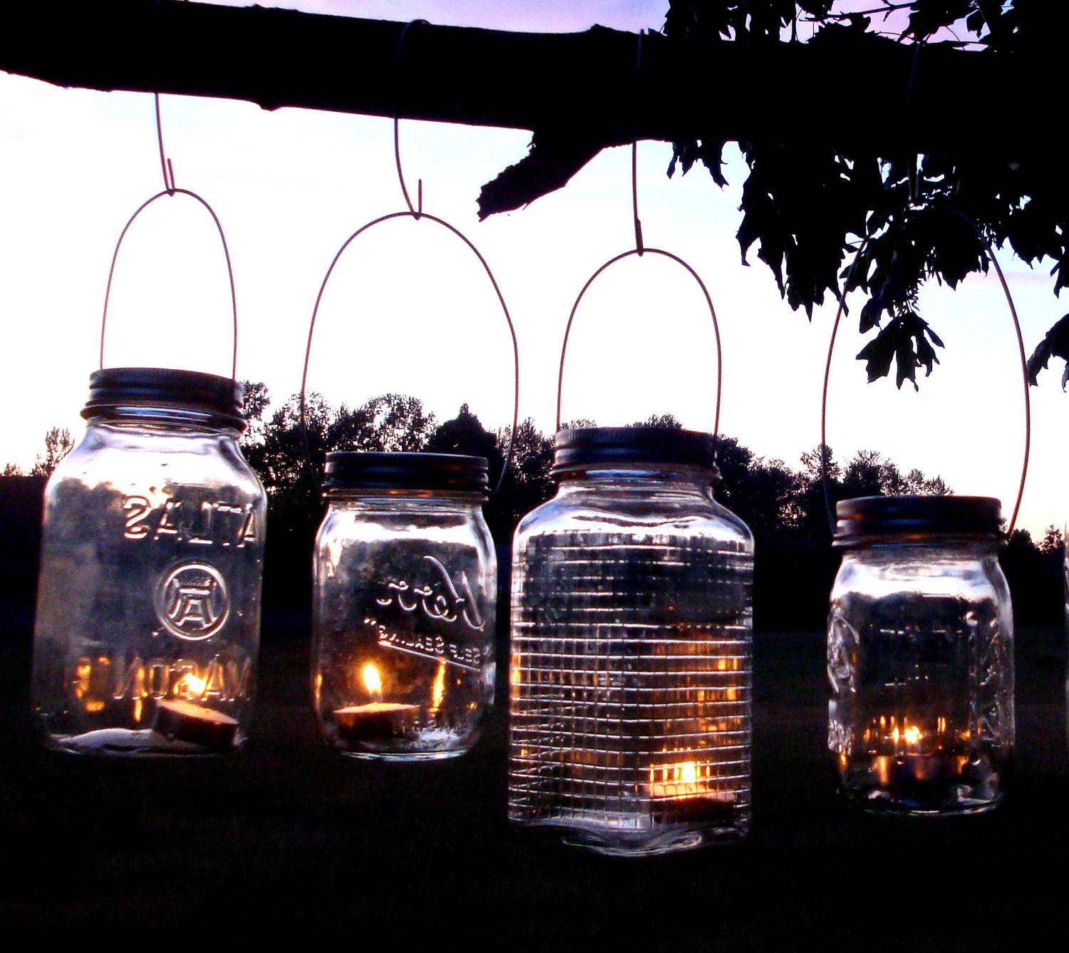 Set of 6 Mason Jar Hanging Tea