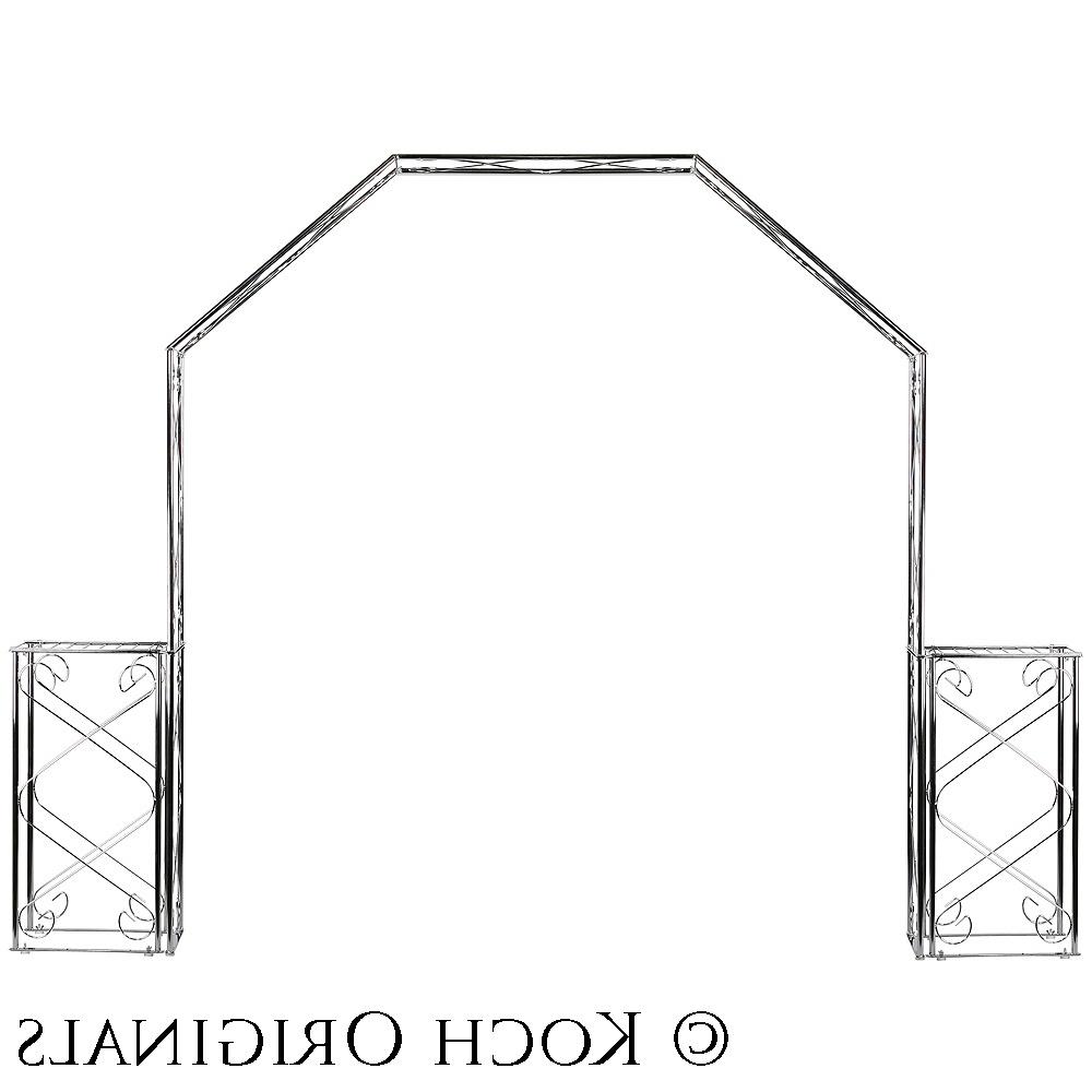 Convertible Wedding Arch w  Two Columns - 96 H - Nickel