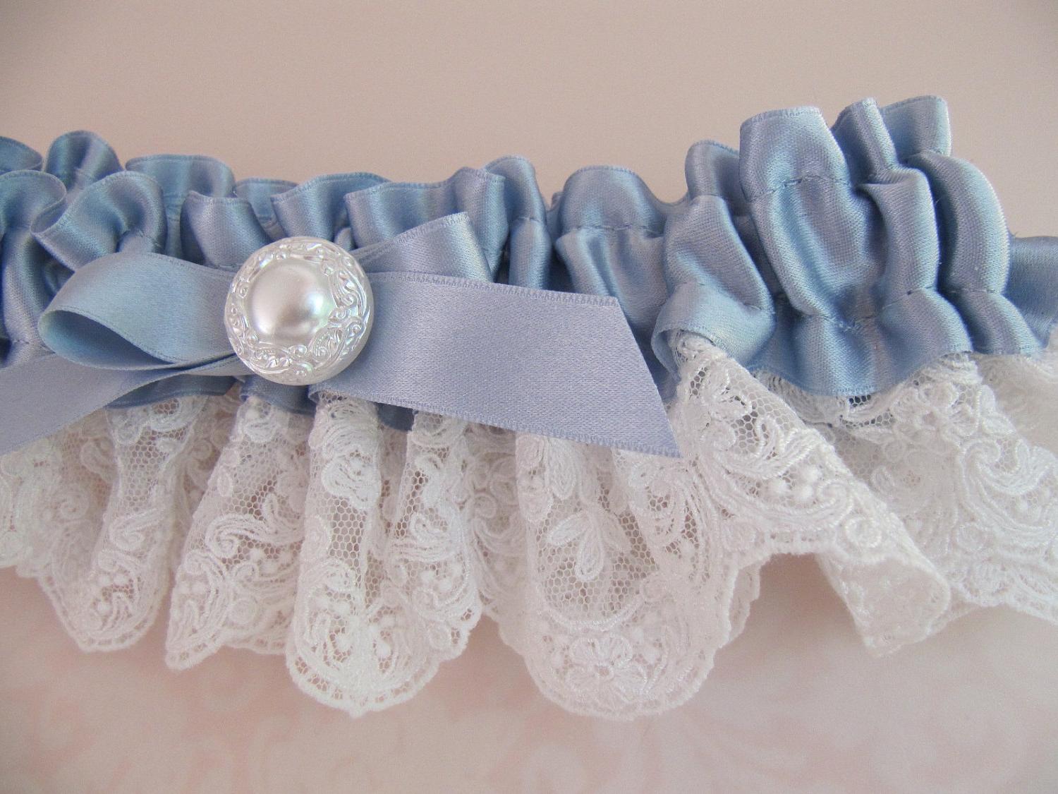 Blue wedding garter - Vintage