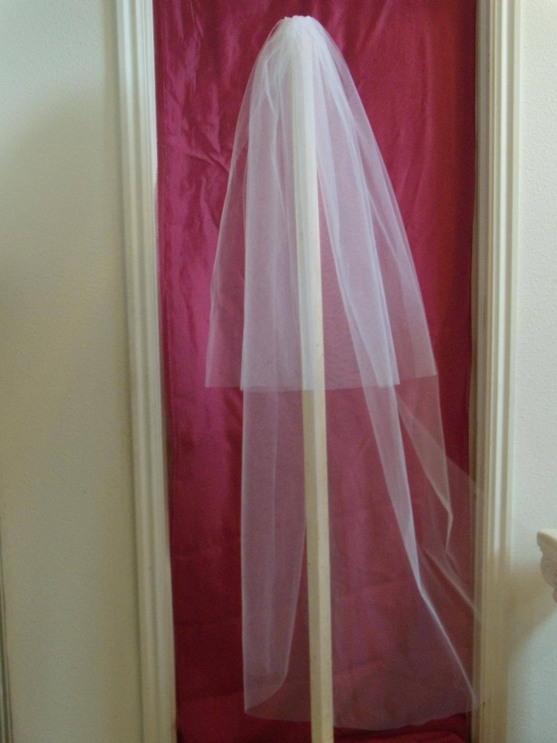 Two tier waltz length wedding veil 54 wide X 49 long