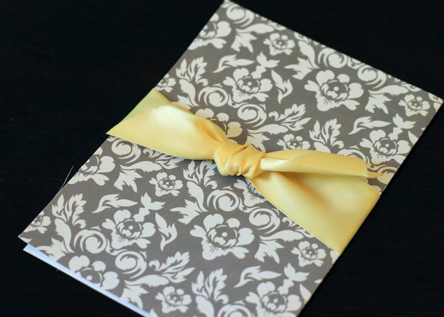 Grey and Yellow Damask Wedding