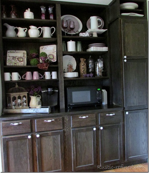Styling a coffee bar and a custom kitchen pantry.