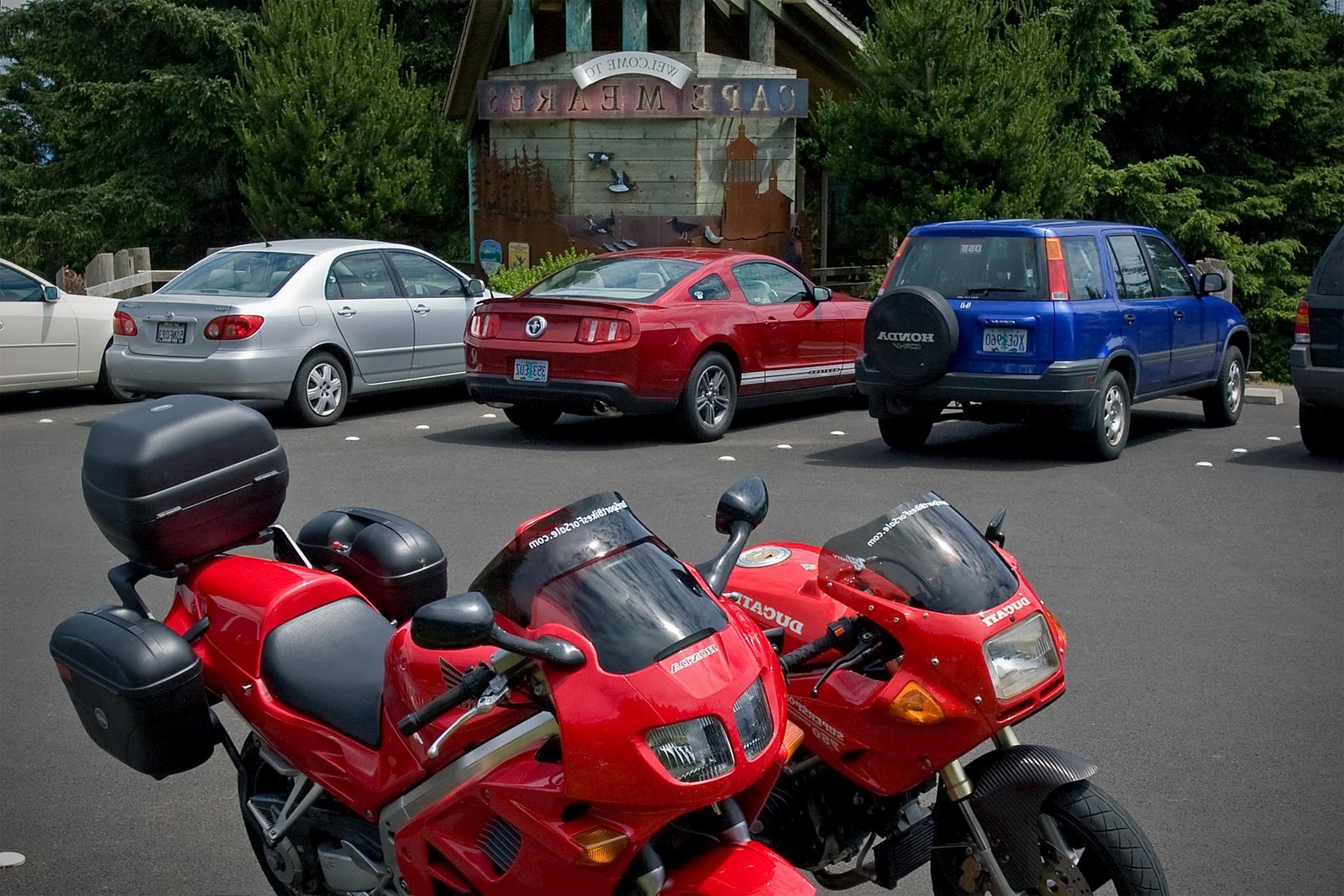 Cape Meares Ducati 750 and VFR