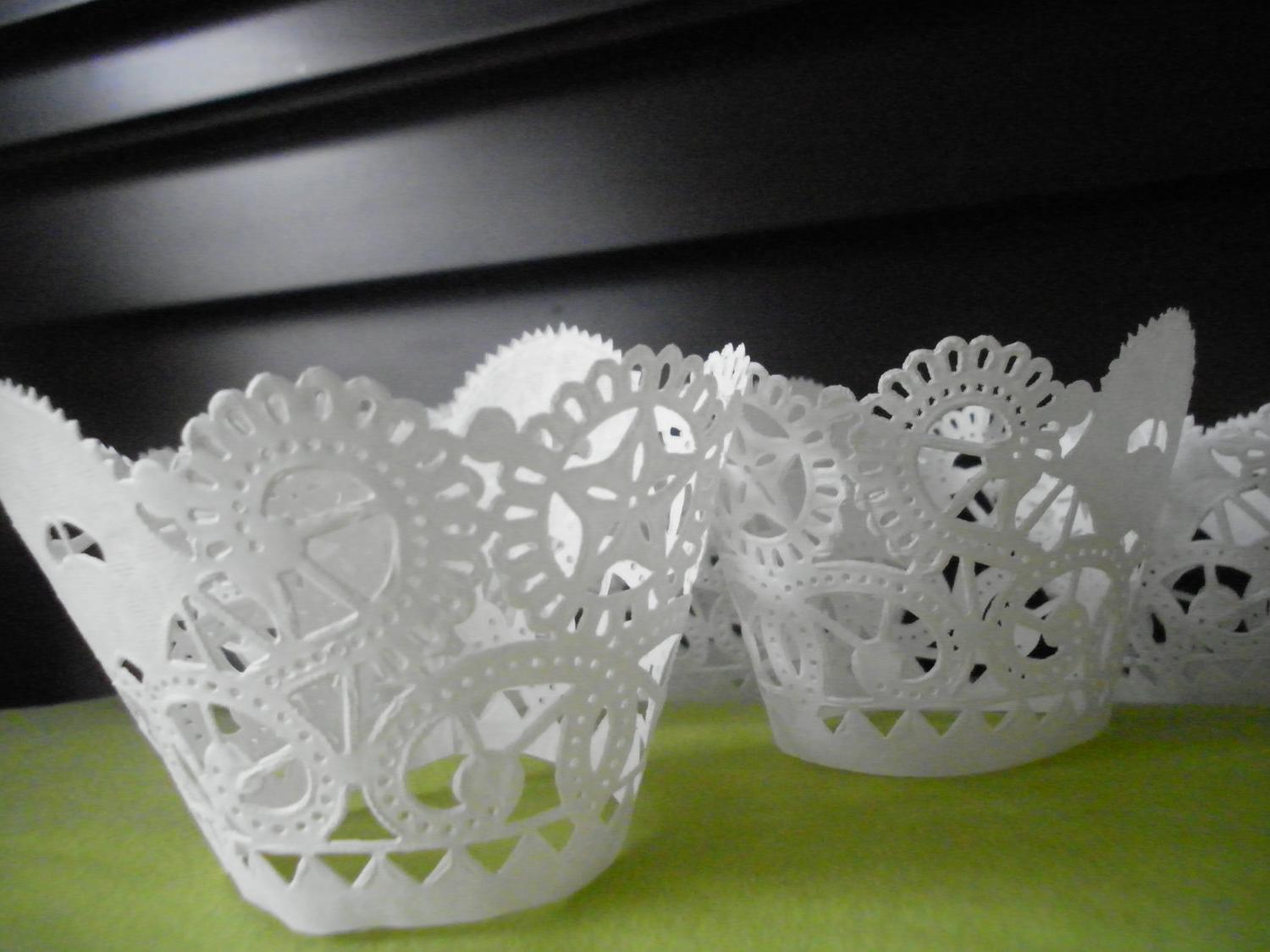 Classic Lace Cupcake Wrappers Brooklace  Set of 12  Handmade Cupcake