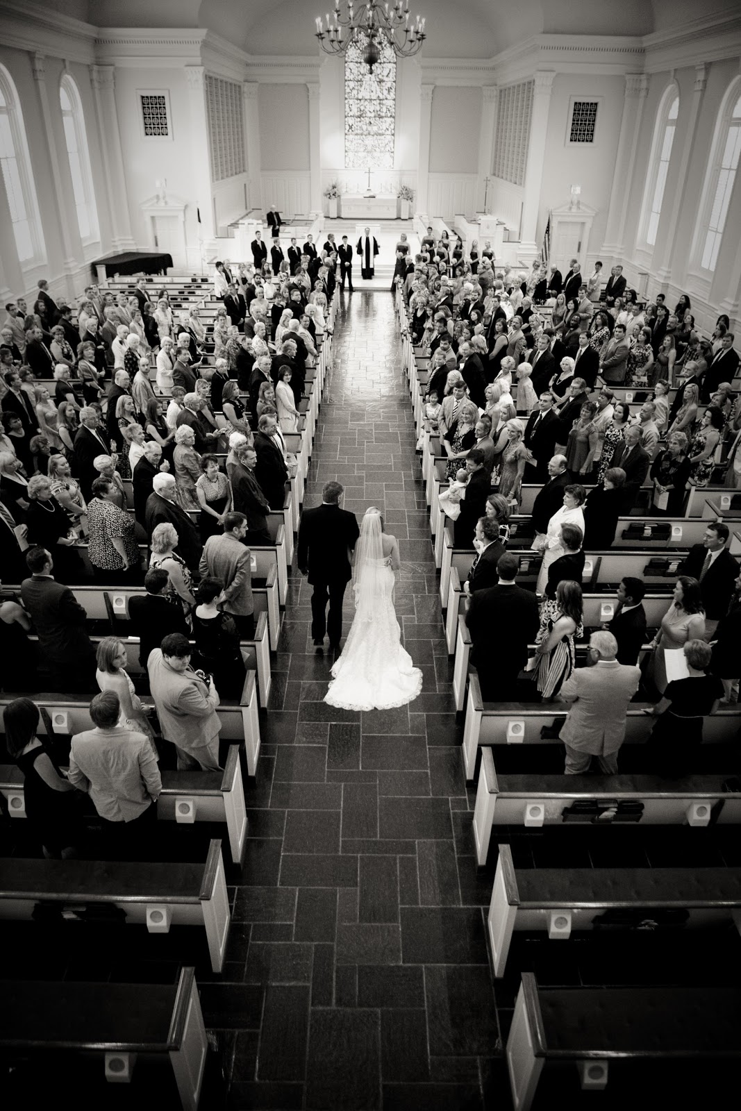 aisle during her wedding