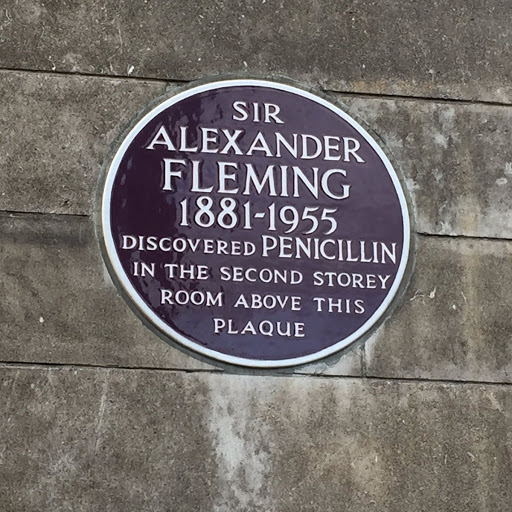 SIR ALEXANDER FLEMING 1881 - 1955 DISCOVERED PENICILLIN IN THE SECOND STOREY ROOM ABOVE THIS PLAQUE I was strolling through Paddington yesterday. Spotted a wonderful plaque. This discovery saved...