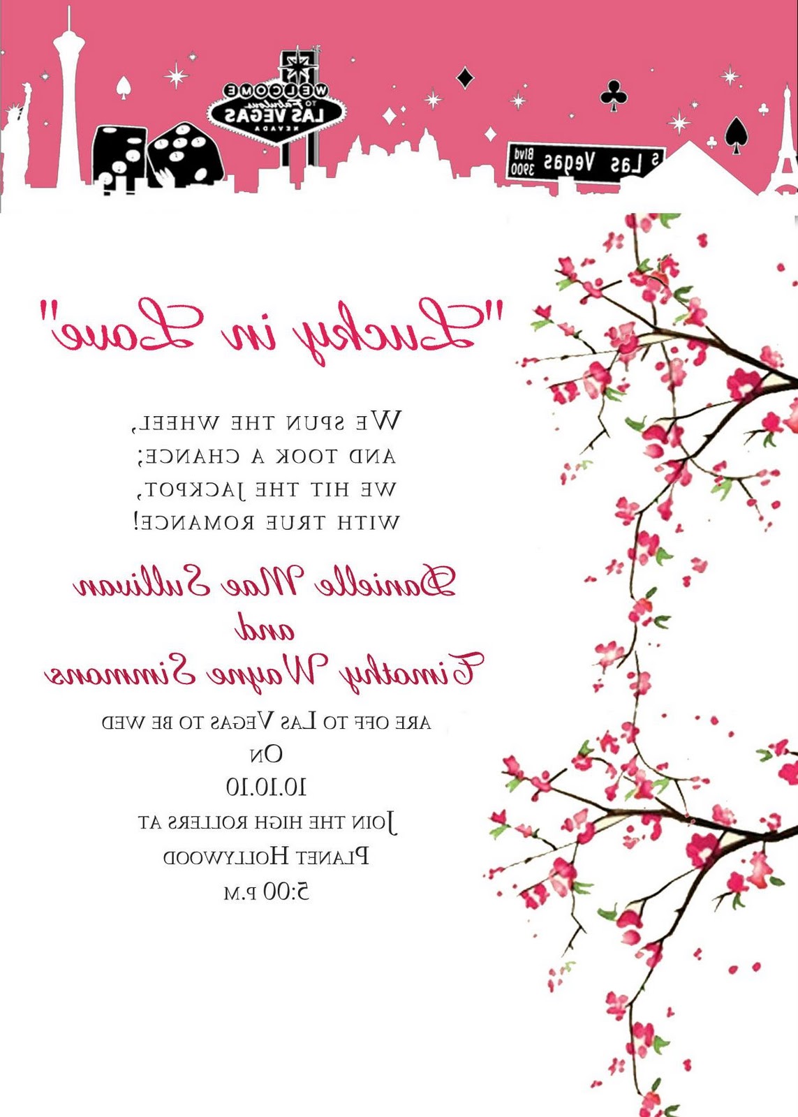 Vegas Wedding Invitation