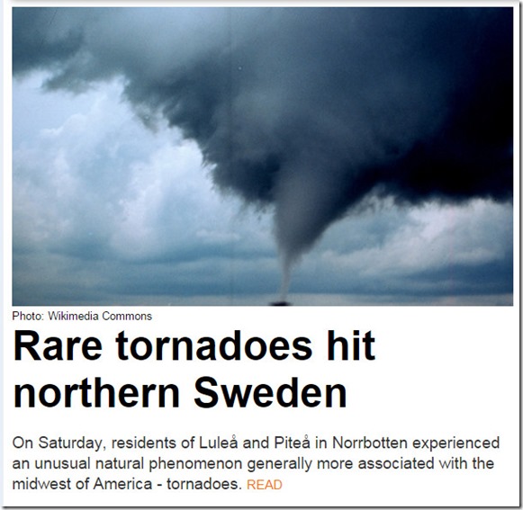 Swedish tornadoes