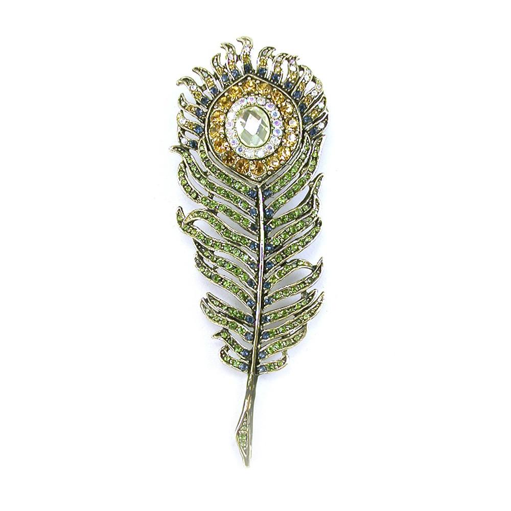 Peacock feather pin