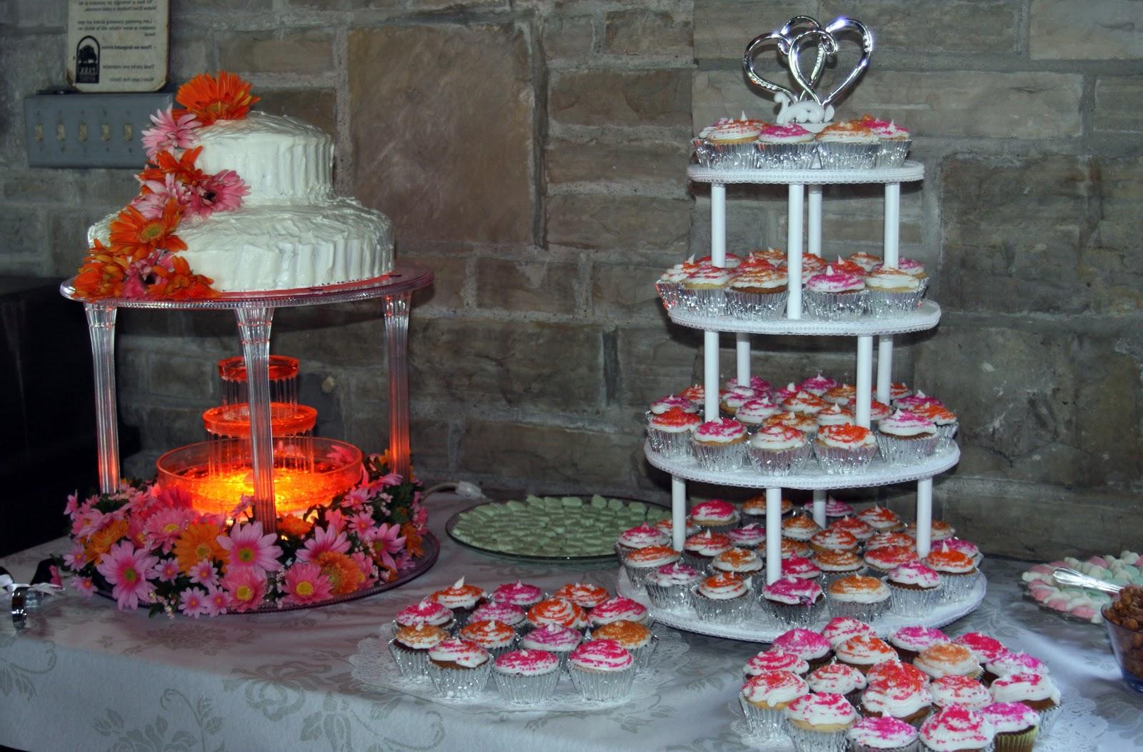 Cupcake tower and cake with