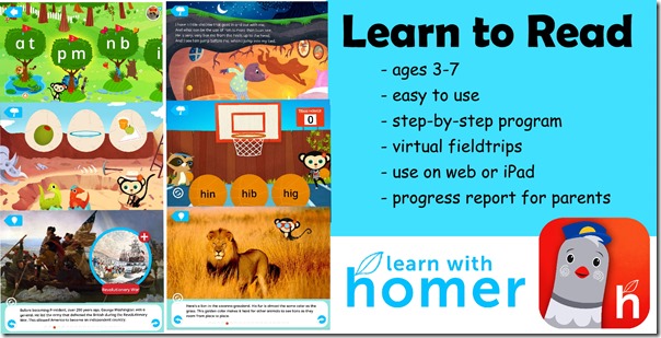 Learn with Homer is our favorite educational app to help kids read and learn about the world around them Learn with Homer is our favorite educational app to help kids read and learn about the world around them