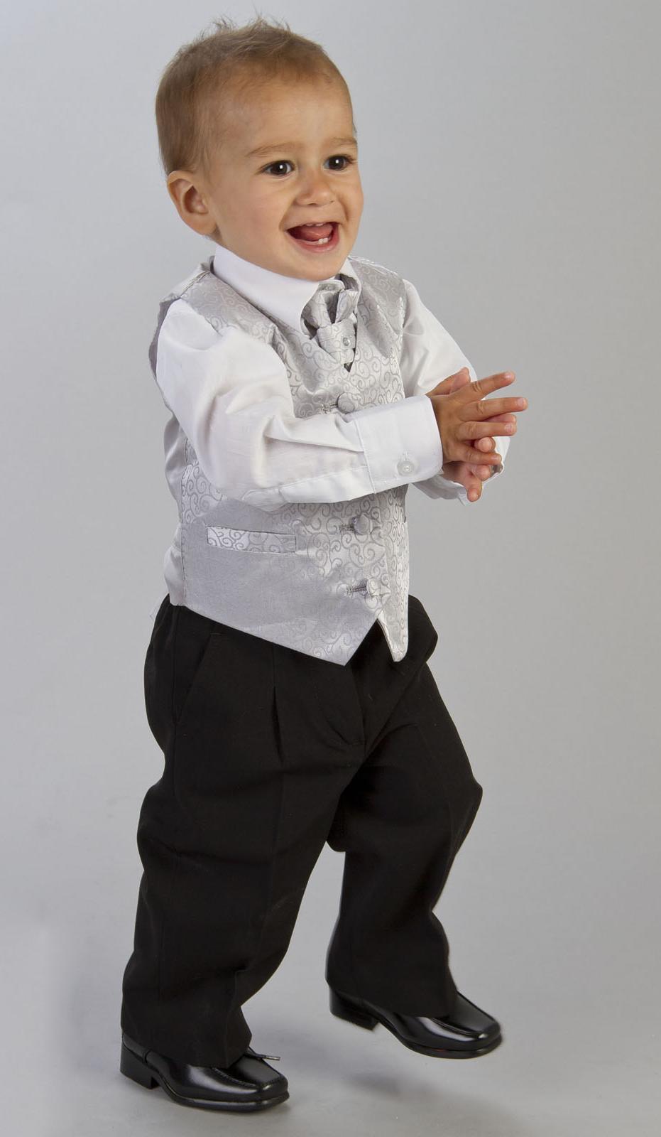 BABY BOYS SILVER 4PC WEDDING