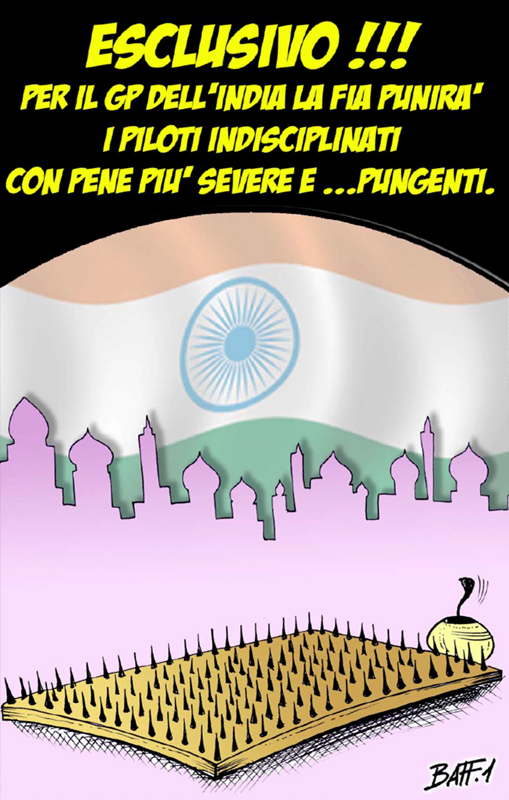 комикс Baffi о наказании FIA на Гран-при Индии 2011