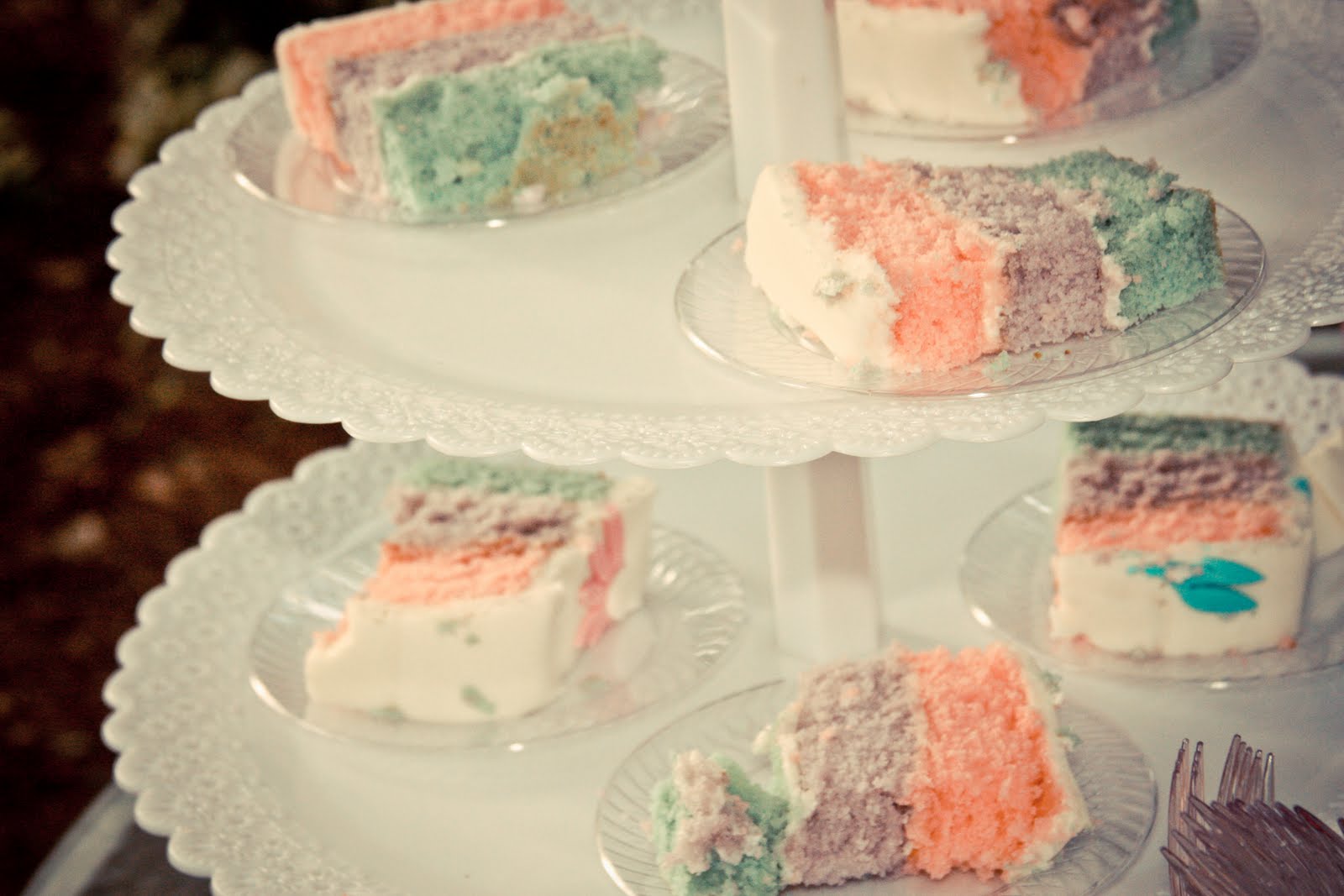 Rainbow wedding cake &