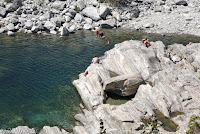 Aus dem Sacktal Valle Maggia zurück nach Locarno.
Der Fiume Maggia.