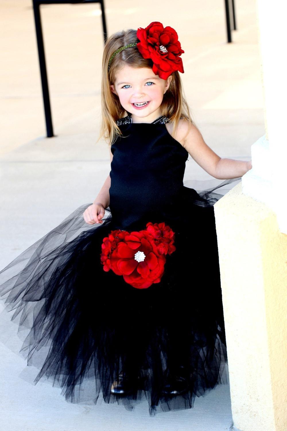 Black Tutu Flower Girl