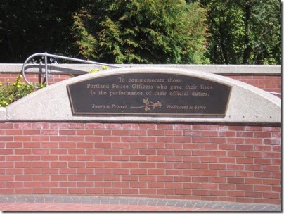 IMG_3337 Portland Police Memorial Plaque in Tom McCall Waterfront Park in Portland, Oregon on September 7, 2008