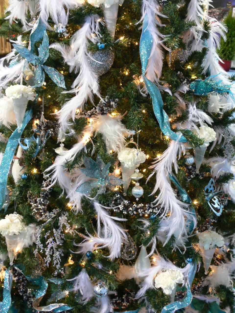 Teal Christmas tree detail