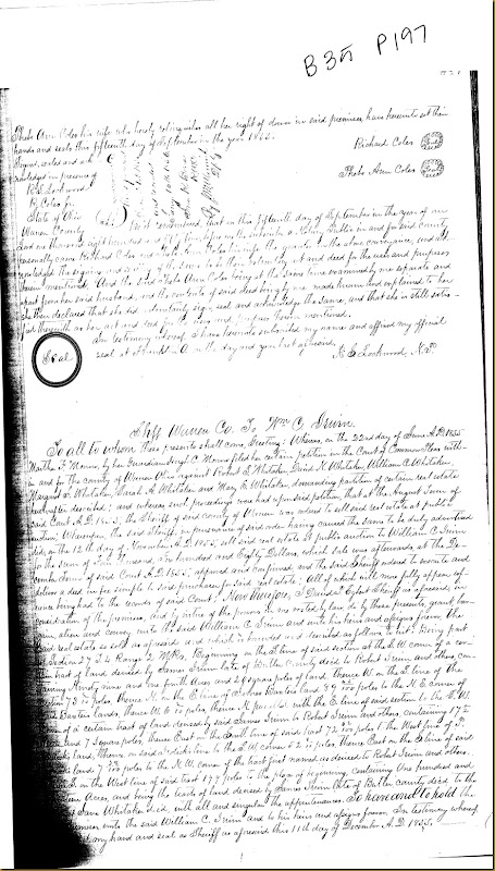 Jane Irwin Willoughby's heirs convey land to William Cox Irwin 1855 Jane Irwin Willoughby's heirs convey land to William Cox Irwin 1855